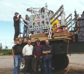 John Jaruzel, me, Ted Pederson, and Paul Velikange at Beluga, with Dante. July, 1994